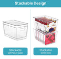 6 Pack Clear Stackable Storage Bins with Lids, Large Plastic Containers with Handle for Pantry Organizer and Storage,Perfect for Bathroom,Cabinet,Kitchen,Fridge,Closet Organization
