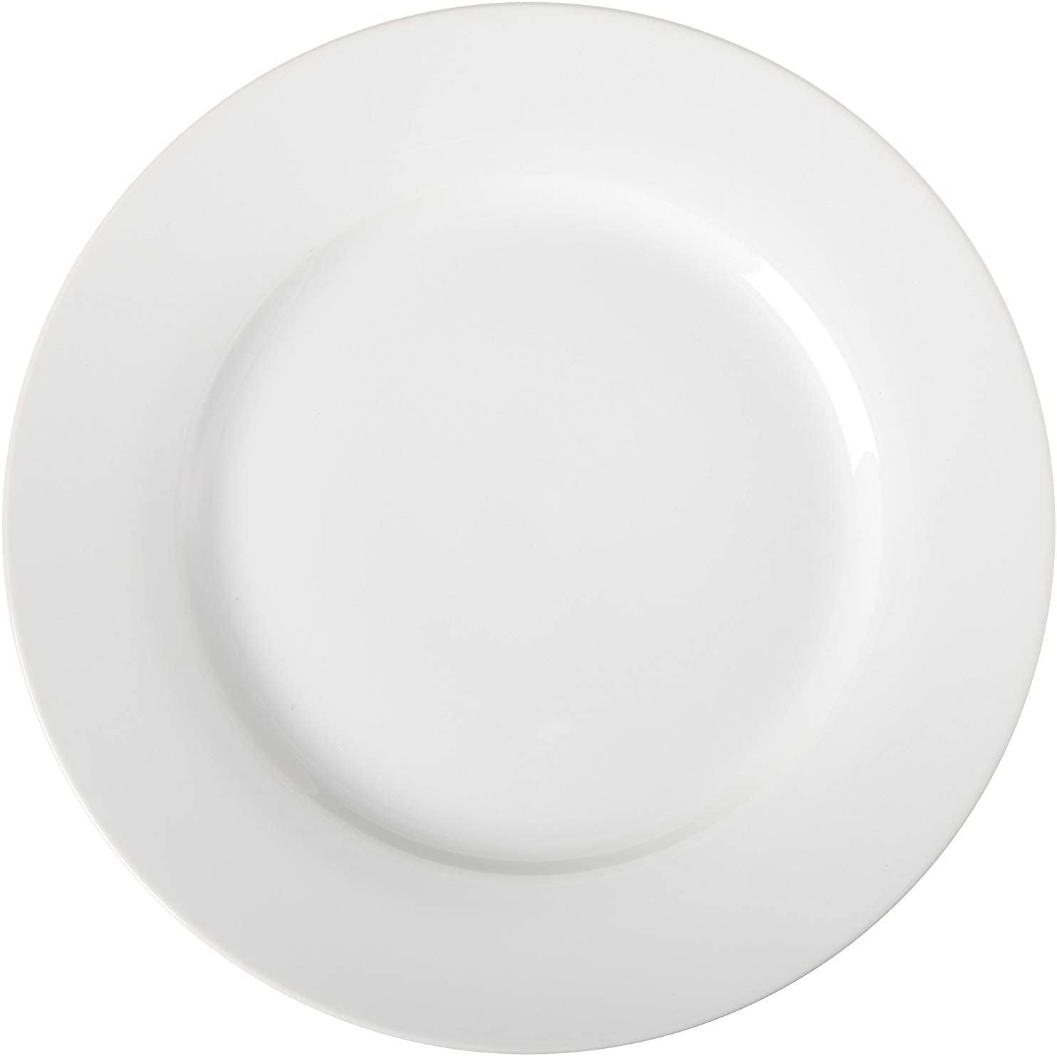 6-Piece White Dinner Plate Set, Microwave and Dishwasher Safe for Everyday Use, 10.5 Inches