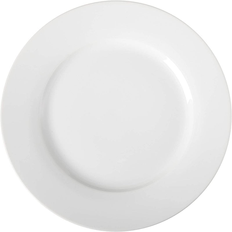 6-Piece White Dinner Plate Set, Microwave and Dishwasher Safe for Everyday Use, 10.5 Inches