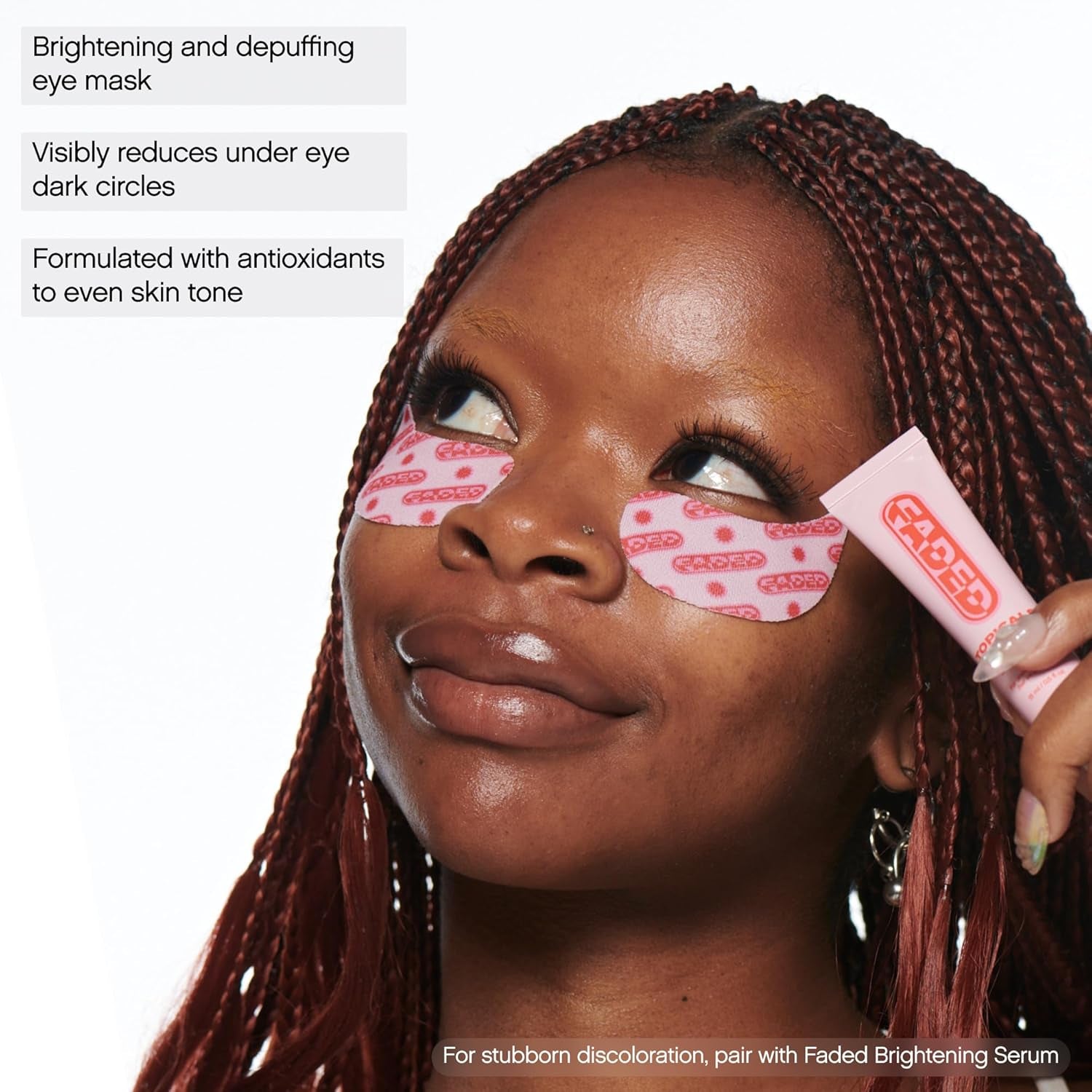 Faded Brightening under Eye Masks | Patches to Depuff, Hydrate, Brighten and Cool | Reduce Dark Circles and Fine Lines | Contains Kojic Acid, Caffeine and Niacinamide (Set of 6)