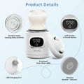 Bottle Warmer, Fast Heating Portable Bottle Warmer with 2 Adapters, Smart Temperature Control, LCD Display, Leak-Proof, Cordless Baby Bottle Warmer for Breastmilk or Formula