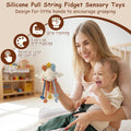 Silicone Baby Sensory Montessori Toys,Silicone Pull String Fidget Toys for Babies 18 Months+, Travel Toy for Plane, Car, and Stroller, Early Educational Fine Motor Skills Toy for Toddlers
