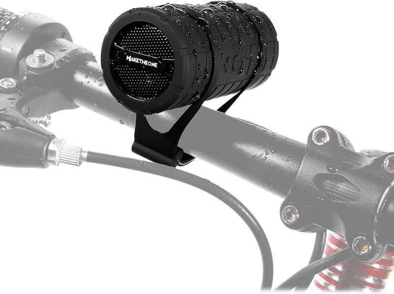 Bluetooth Wireless Speaker, Portable Waterproof and Wearable Outdoor Speaker with 3.5Mm Aux Microsd Input Hifi Bass for Mountain Bike Bicycle Electric Scooter (Black)