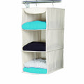 Homewares 3 Shelf Sweater Organizer, 10"W X 15" D X 24" H-Canvas/Natural