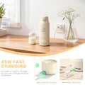 Portable Baby Bottle Warmer, Travel-Friendly with Detachable Battery Base, Type-C Fast Charge, 316 Stainless Steel, Touch Control, 8H Constant Temperature, Child Lock, 95-131Â°F