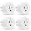 Smart Plug, Wifi Outlet Works with Alexa & Google Home, Smart Home Socket with Remote Control & Timer Function, 2.4Ghz Wifi Only, 4 Packs