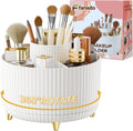 360Â° Rotate Makeup Brush Holder Organizer, Makeup Organizers Countertop, Makeup Organization and Skincare Storage for Vanity, Desktop, Bathroom (White)