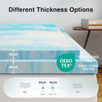 Memory Foam Mattress Topper Queen - 2 Inch Cooling Gel Infused Memory Foam | Slow-Rebound Pressure Relief | Certipur Certified | Comfort for Sleeper Sofa, RV, Camper, Dorm Room