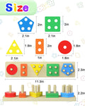 Montessori Toys for 1 2 3 Years Old Boys Girls Birthday Gifts, Wooden Sensory Toys for Ages 2-4 Toddlers Kids Baby, Toddler Learning Toy Activities Puzzles Ages 1-3