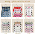 Pants Hangers with Clips,Space Saving Hanging Closet Organizer-6 Tiers Skirt Hangers with 360Â° Swivel Hook,Closet Organizer-Clothes Hangers- College Dorm Essentials Apartment Essentials-2 Pack