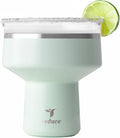 Saltini 16 Oz Cocktail Tumbler - Insulated Margarita Tumbler with Lid - Keeps Drinks Cold for 10 Hours - 360 Sippable Martini Glass Alternative - Shatterproof, Perfect for Parties - Sea Glass