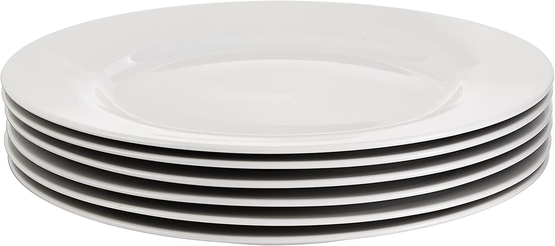 6-Piece White Dinner Plate Set, Microwave and Dishwasher Safe for Everyday Use, 10.5 Inches