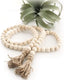 60 Inches Wood Bead Garland,Wooden Beads with Tassels,Farmhouse Beads Rustic Prayer Beads Boho Beads for Farmhouse Tiered Tray Coffee Table Mantel Decor (1 Pack)