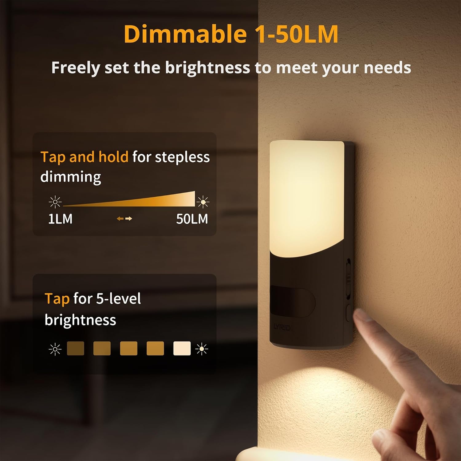 Motion Sensor Wall Sconce (2 Pack), up & down Dual Beam Night Light, 270-Day Battery Life, Wireless Magnetic Stick-On Hallway Lights, Dimmable LED for Stair, Bedroom, Bathroom (Warm White)