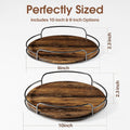 2 Pack 9'' 10'' Lazy Susan Turntable Organizer for Table Top Cabinet, Wooden Lazy Susan for Kitchen, Pantry, Countertop, Bathroom Vanity, Spice Organization, Wood Decor