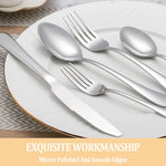 30 Pcs Silverware Set Service for 6,Premium Stainless Steel Flatware Set,Mirror Polished Cutlery Utensil Sets,Durable Kitchen Eating Tableware Sets,Include Fork Knife Spoon,Dishwasher Safe