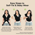 Baby Wrap Carrier - All in 1 Original Baby Carrier Newborn to Toddler Sling, Easy to Wear, Hands Free Bonding, Lightweight, Breathable Infant Wraps (Trendy Black)