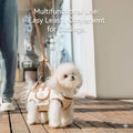 Outdoor Pet Multifunctional Crossbody Bag, Small Dog and Cat Carrier, Hands-Free Shoulder Sling, Adjustable Strap (Brown, Medium)