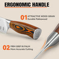 Santoku Knife, 7 Inch Japanese Chef Knife for Vegetable Chopping & Meat Dicing, High Carbon German Steel, Ergonomic Handle - Fiery Phoenix Series
