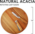 Acacia Wood Lazy Susan, Wood Turntable Tray Cabinet Organizer,14"