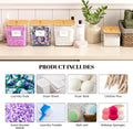 Laundry Pods Storage Container, Clear Laundry Room Organization and Storage,Detergent Powder Container,With Wooden Lids & Labels, 3+1 Pack