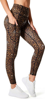 Thick High Waist Yoga Pants with Pockets, Tummy Control Workout Running Yoga Leggings for Women
