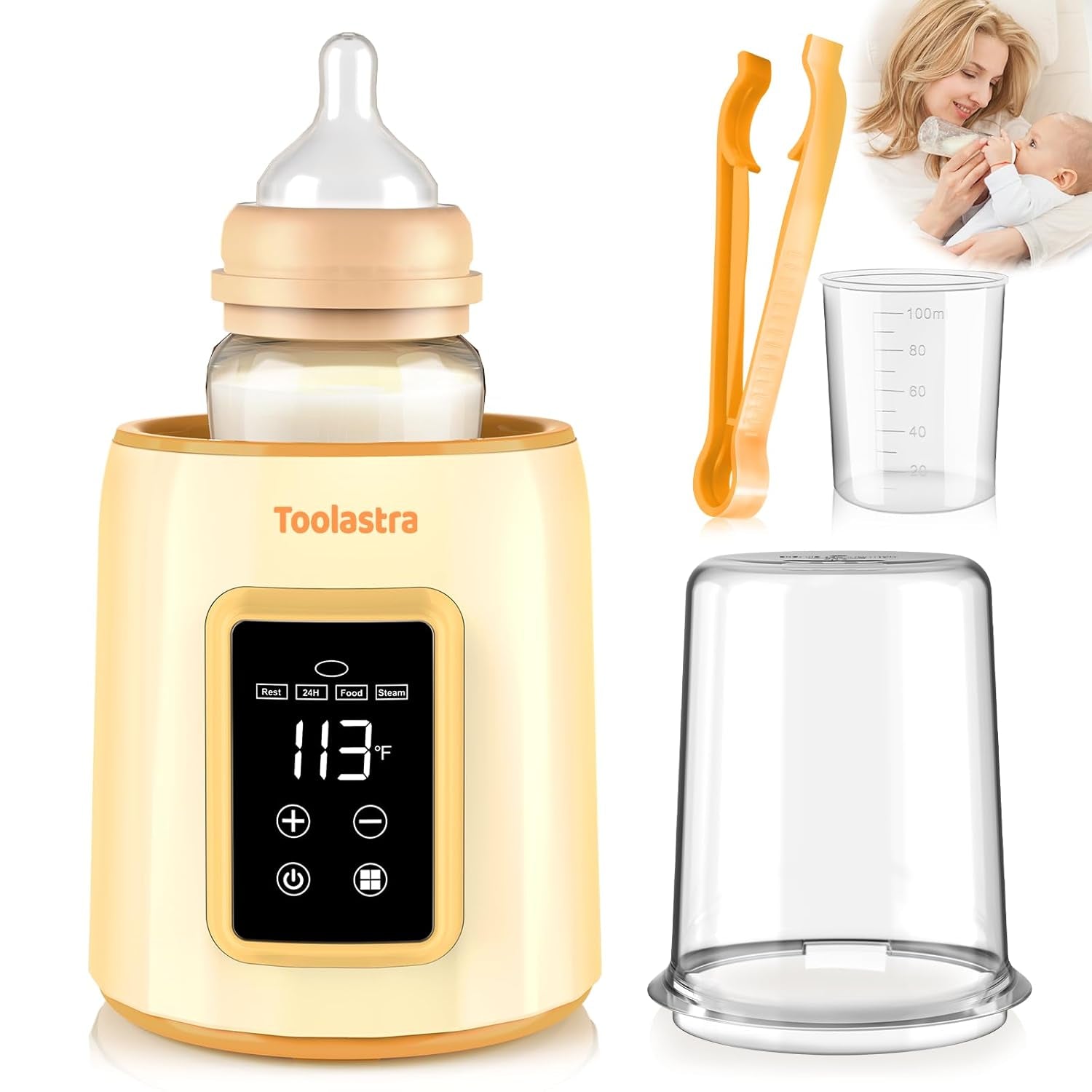 Bottle Warmer, Faster Heating Baby Milk Warmers for All Bottles with Accurate Temp Control Water Bath Tech and Auto Shut-Off, Bpa-Free Multifunctional Bottle Warmer for Breastmilk and Formula