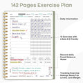 Fitness Workout Journal for Women & Men, A5(5.5" X 8.2") Workout Log Book Planner for Tracking, Progress, and Achieving Your Wellness Goals - Green