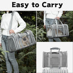 Soft-Sided Cat/Dog/Pet Carrier, Collapsible Pets Travel Carriers for Big Cats/Small Dogs with Shoulder Strap & Removable Mat, Mesh Puppy Carry Bag, up to 16 Lbs, TSA Airline Approved(Gray)