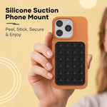 Silicone Phone Sticky Grip, Suction Phone Case Mount for Iphone and Android, Hands-Free Sticky Cell Phone Grip, Mobile Fidget Mirror Holder for Selfies and Videos