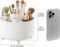 360Â° Rotate Makeup Brush Holder Organizer, Makeup Organizers Countertop, Makeup Organization and Skincare Storage for Vanity, Desktop, Bathroom (White)