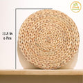 Water Hyacinth Placemats, Square Placemats Set of 6, Plate Chargers Set of 6, Rattan Charger, Dinner Mats, Rattan Plate Chargers Set of 6, Wicker Plate Holders, Woven Table Mats 12 in (6)