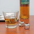 Reusable Ice Cubes Stainless Steel Chilling Stones for Whiskey Wine Beverage, Set of 4