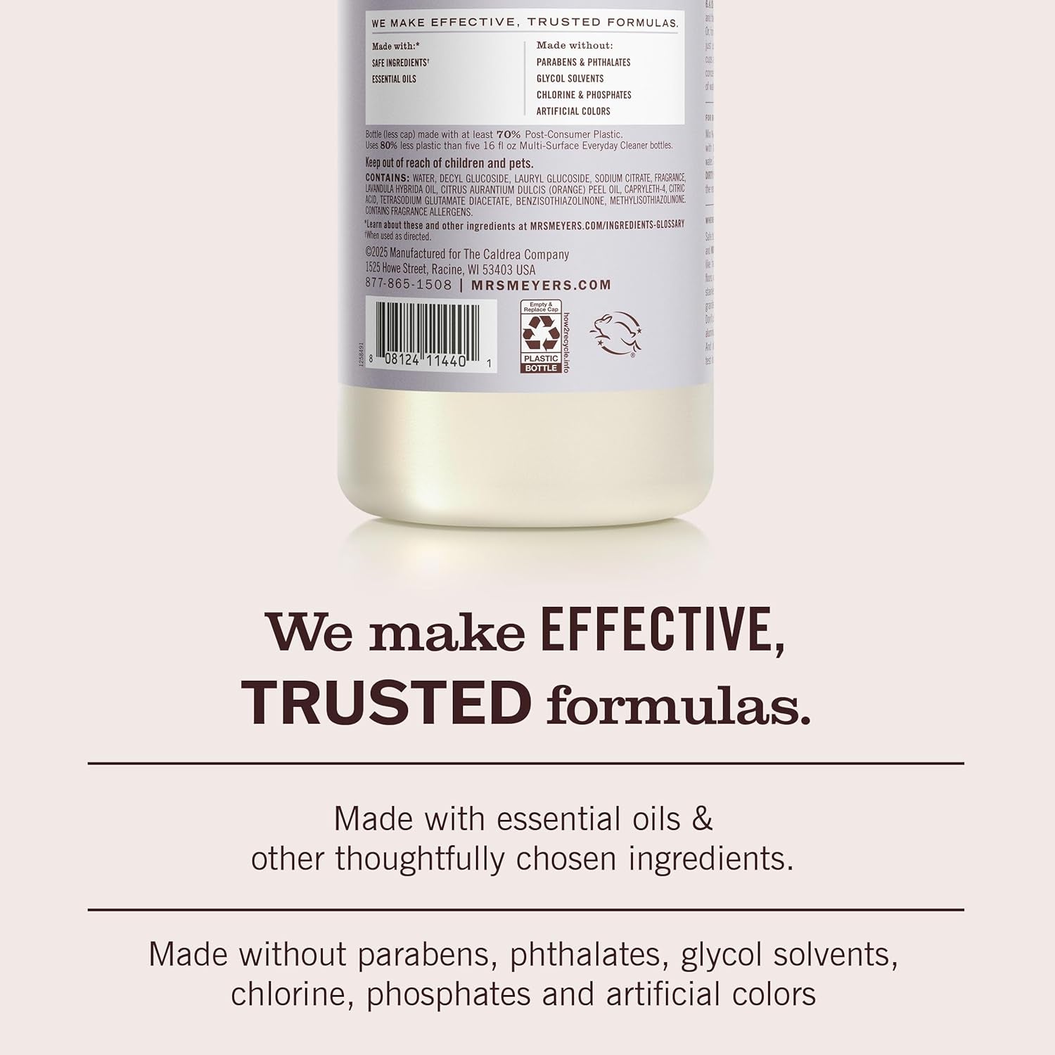 MRS. MEYER'S CLEAN DAY Multi-Surface Everyday Concentrate, Lavender Scent, 32 Fl Oz Bottle - 2 Pack