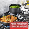 Signature Nonstick Pots and Pans Set 12 Piece, Oven Broiler Safe 350F, Kitchen Cookware Set W/Fry Pans, Saucepans, Saute Pan, Dutch Oven, Griddle, Kitchen, Home, Dishwasher Safe, Black