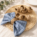 Handmade Jute Napkin Rings Set of 12 – Rustic Farmhouse Table Decor, Boho Woven Napkin Holders for Weddings, Parties & Dining Tables