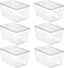 6 Pack Clear Stackable Storage Bins with Lids, Large Plastic Containers with Handle for Pantry Organizer and Storage,Perfect for Bathroom,Cabinet,Kitchen,Fridge,Closet Organization