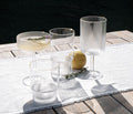 Stax Optic Acrylic Twist Drinking Glass - Clear with Gold Rim - 15.6 Oz - Set of 6