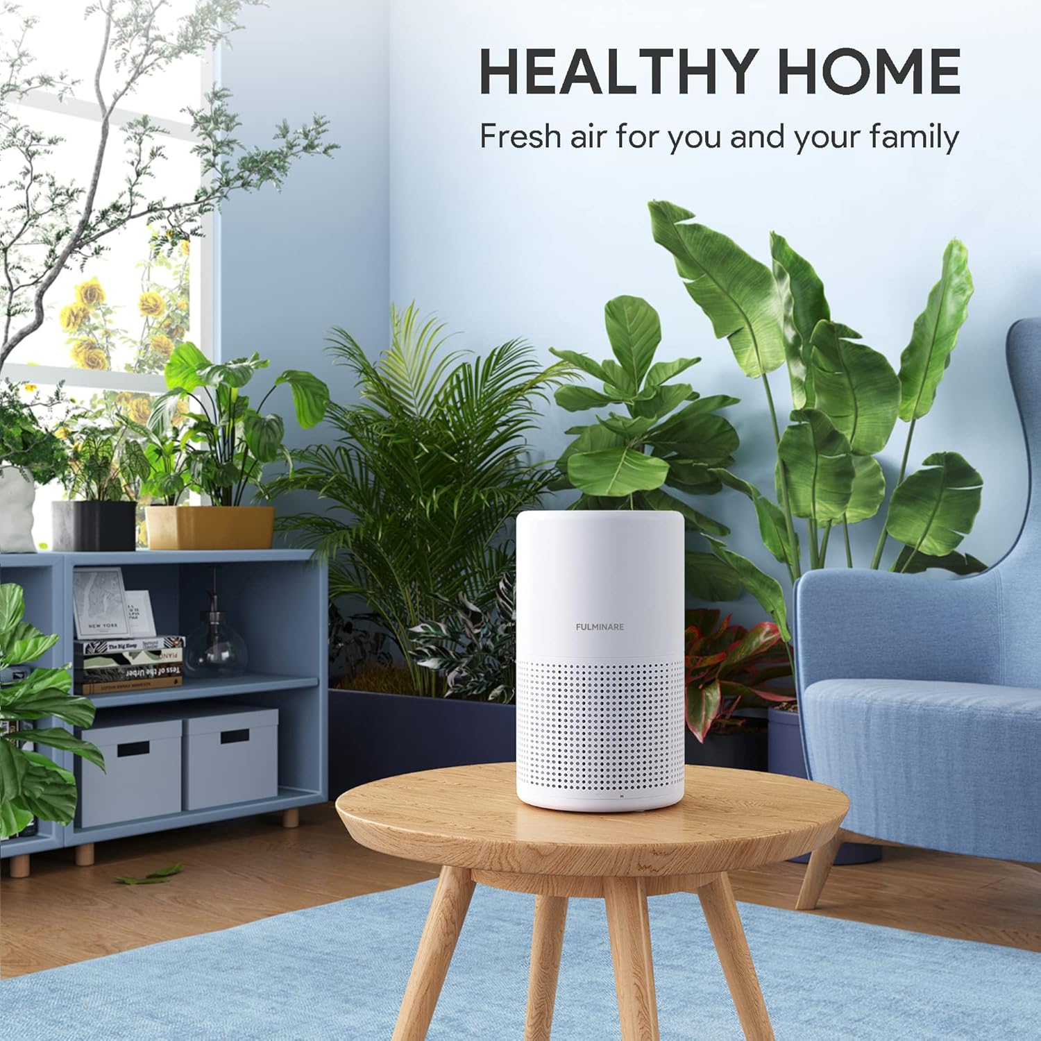 Air Purifier for Home Allergies Pet Hair in Bedroom, Covers up to 1073 Ft² by 56W High Torque Motor, AHAM VERIFIDE, 3-In-1 Filter with HEPA Sleep Mode, Remove Dust Smoke Odor, Core300-P, White