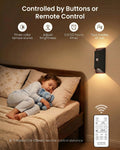 HOEOSE Rechargeable Wall Lights, Magnetic Battery Operated Wall Sconces Set of 2, Wireless Motion Sensor Night Light with Remote, Timer, 3 Color Temps & Dimmable, Wall Lamps for Bedroom, Living Room