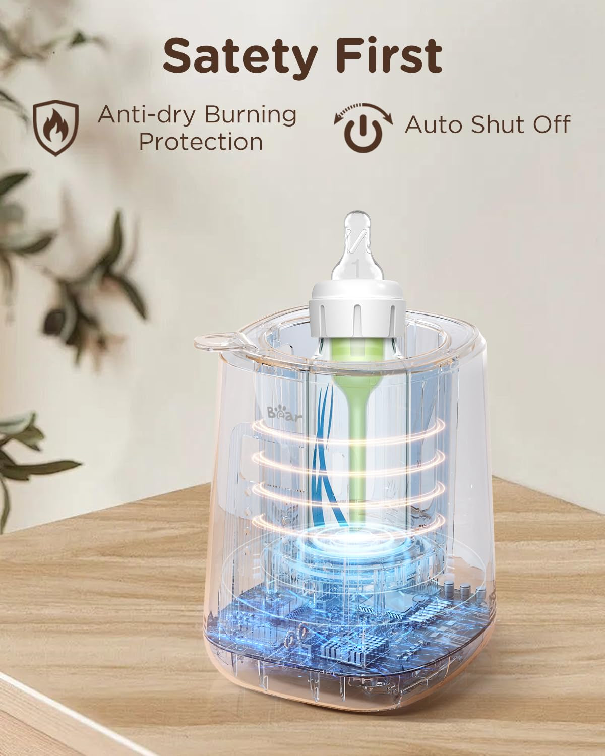 Baby Bottle Warmer, Milk Warmer Breastmilk Bag Formula Fast Warming for New Born Baby Bottles, with Time Temp Control Automatic Shut off at Home Use
