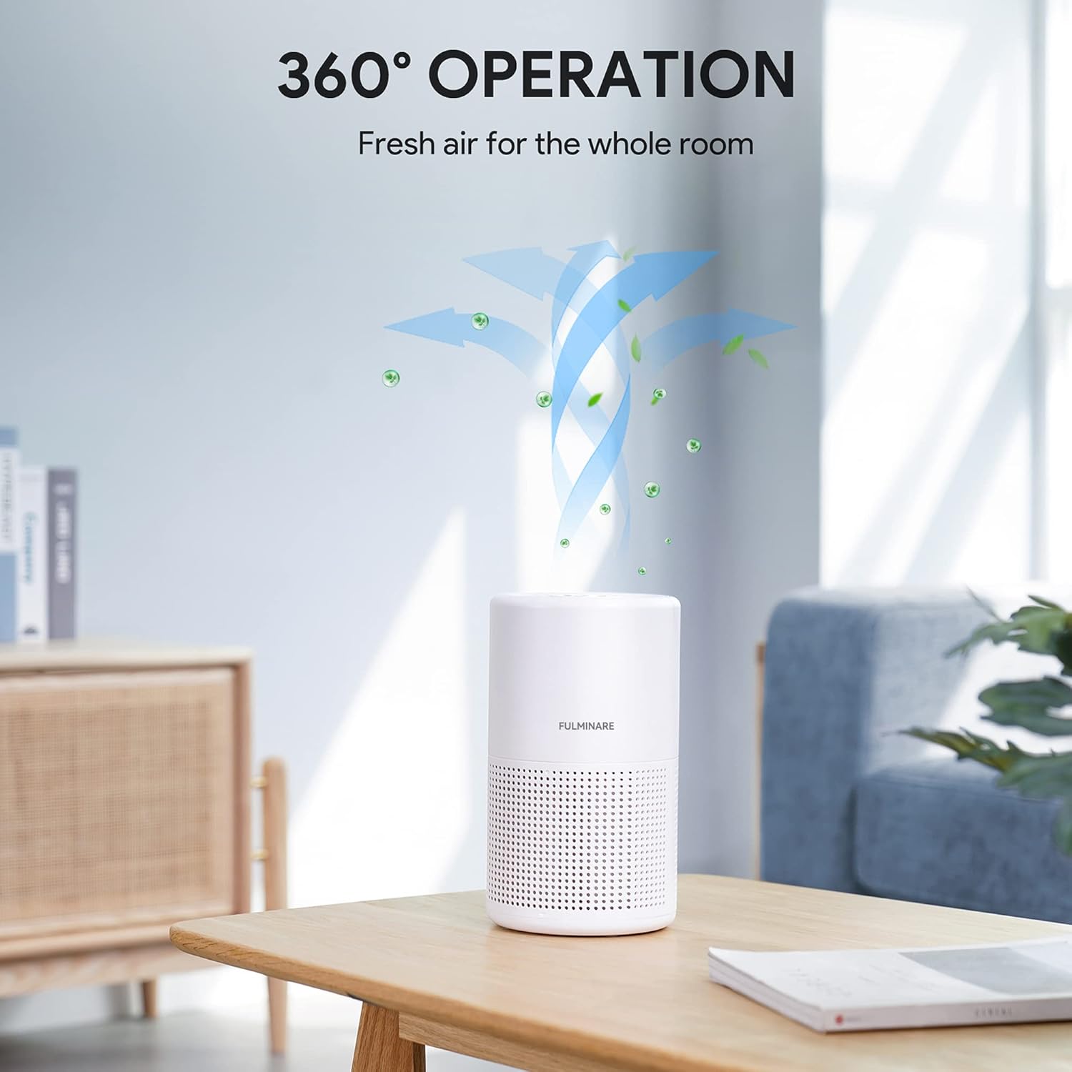 Air Purifier for Home Allergies Pet Hair in Bedroom, Covers up to 1073 Ft² by 56W High Torque Motor, AHAM VERIFIDE, 3-In-1 Filter with HEPA Sleep Mode, Remove Dust Smoke Odor, Core300-P, White
