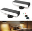 Rechargeable Battery Operated Wall Sconce Set of 2: Wireless Black Wall Lights Battery Powered Magnetic 360Â° Rotation Cordless Scone Adhesive LED Wall Mount Lamp for Bedroom Reading Picture RV