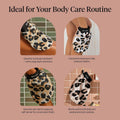 Exfoliating Glove 1Pc – Korean Exfoliating Mitt & Deep Exfoliating Body Scrubber for Shower, Bath | Body Exfoliator Glove, Dead Skin Remover | Skin Care for Smooth Skin - Leopard