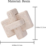 3-Link Knot Resin Travertine Decor, Coffee Table Decor, Book Shelf Entry Table Decoration, Boho Decorative Objects, Aesthetic Accents for Modern Rustic Office Living Room Home Décor