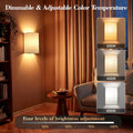 Battery Operated Wall Sconce Set of Two: 10000Mah Wireless Wall Light with Rechargeable Magnetic Bulb - Dimmable Wall Lamp with 7 RGB Colors - Linen Shade Sconces with Remote for Bedroom Living Room