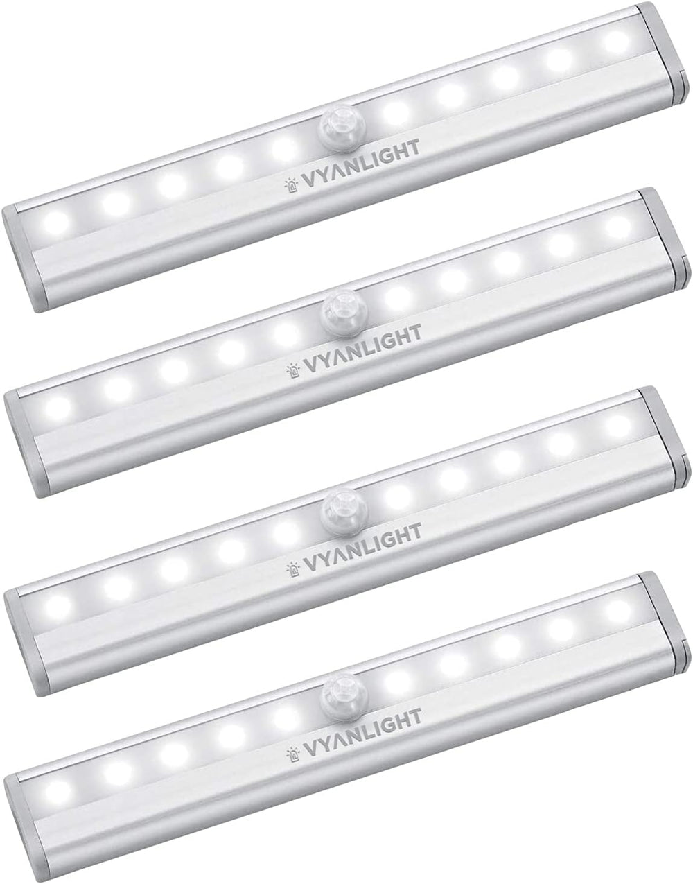under Cabinet Lighting â€“ Motion Sensor Closet Lights, Battery Operated LED Strip Light Bar, Stick-On Wireless Indoor Lights for Kitchen, Pantry, Hallway, Stairs, 4 Pack