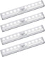 under Cabinet Lighting â€“ Motion Sensor Closet Lights, Battery Operated LED Strip Light Bar, Stick-On Wireless Indoor Lights for Kitchen, Pantry, Hallway, Stairs, 4 Pack