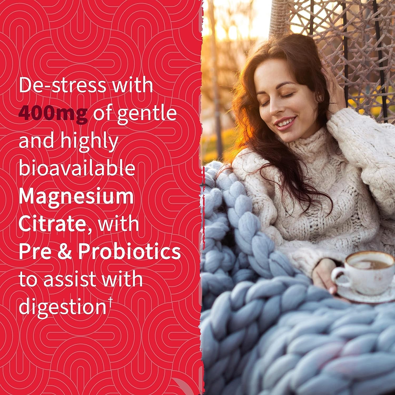 Magnesium Citrate Supplement Gummies with Prebiotics & Probiotics for Stress, Sleep & Recovery - Vegan, Gluten Free, Kosher, Non-Gmo, No Added Sugars, Raspberry Flavor, 60 Count
