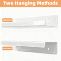 Acrylic Floating Shelves, Adhesive Wall Mount Command Shelves for Bathroom, Kitchen, Dorm - Renter-Friendly Easy Install Wall Shelves for Home Decor and Organization (Glossy White-4 Pack)